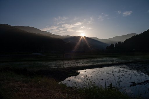 よく晴れた朝。