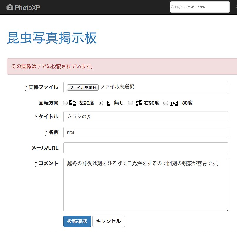 画像の投稿について
