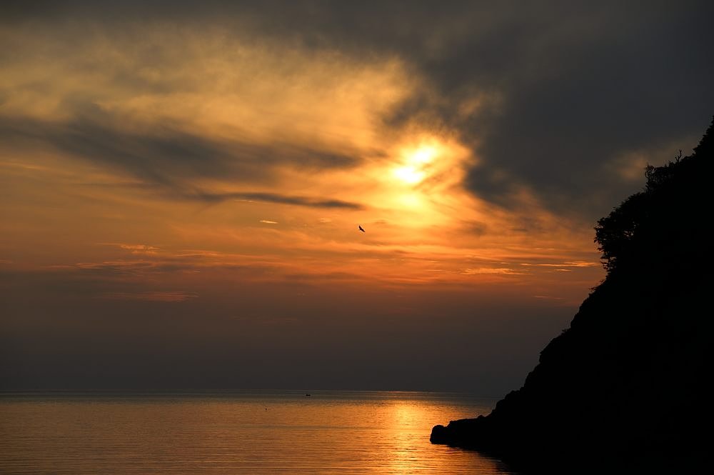 日本海に沈む夕日