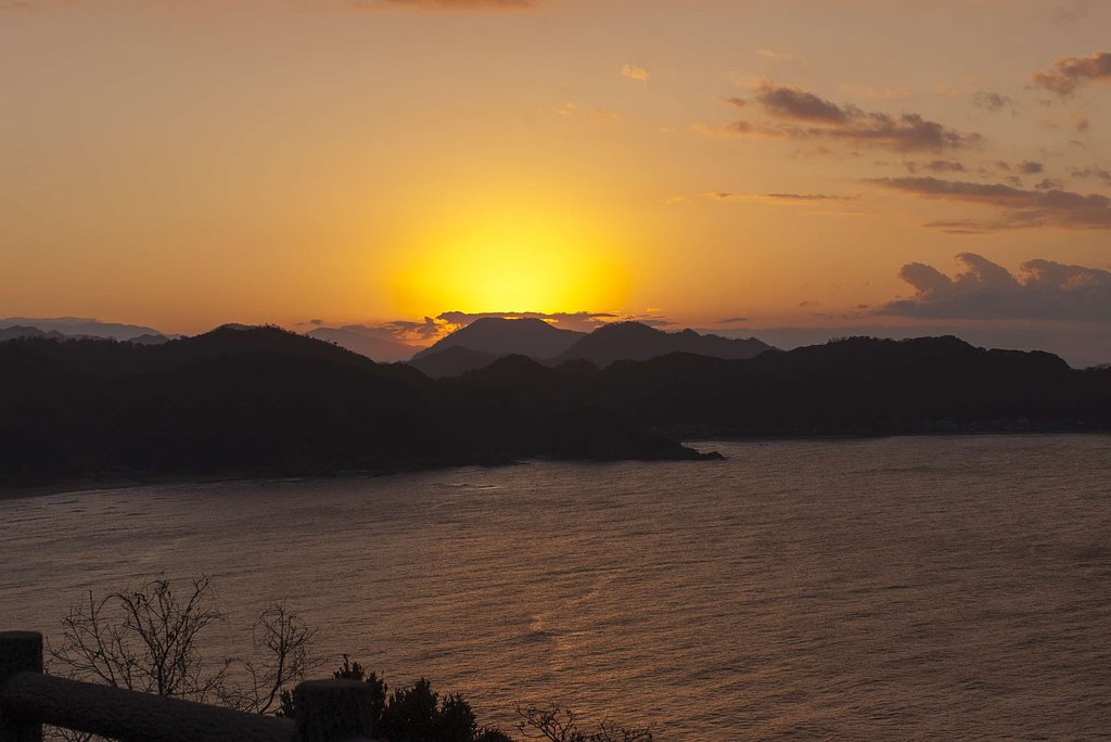 陸上岬の夕焼け。