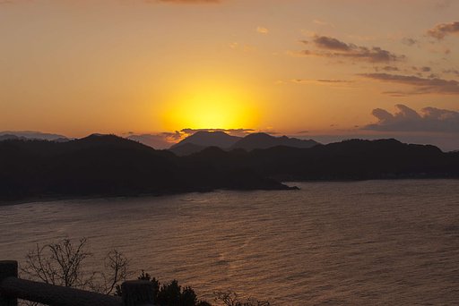 陸上岬の夕焼け。