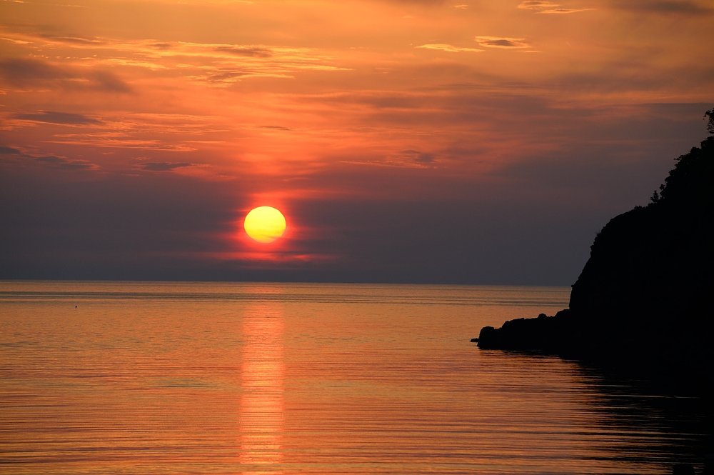 日本海に沈む夕日