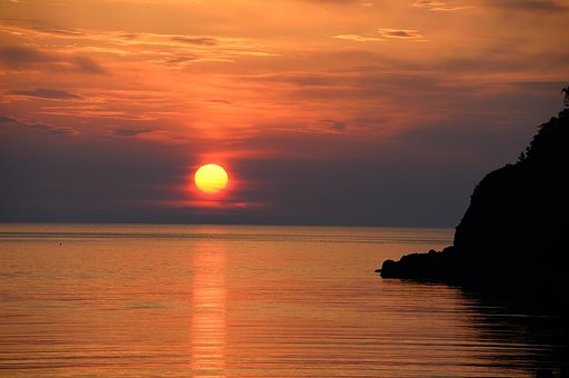 日本海に沈む夕日