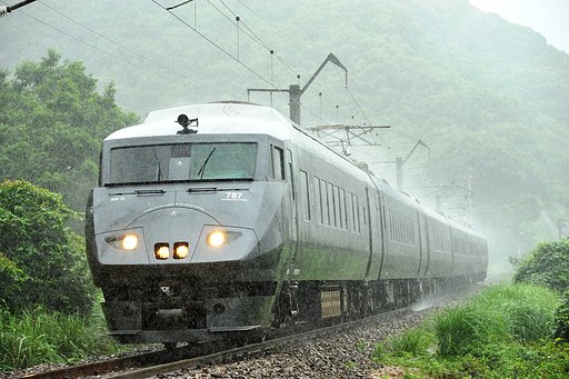 大雨の中の走行