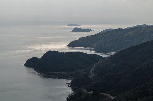 光る海