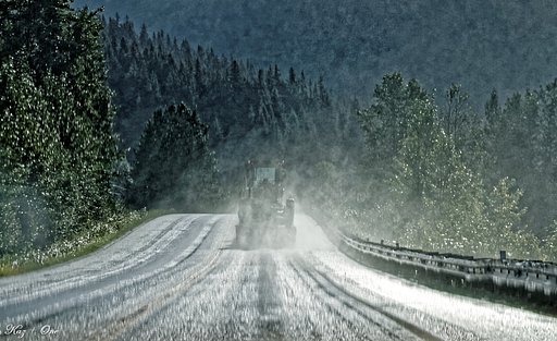 雨上がりのアラスカ・ハイウエイ