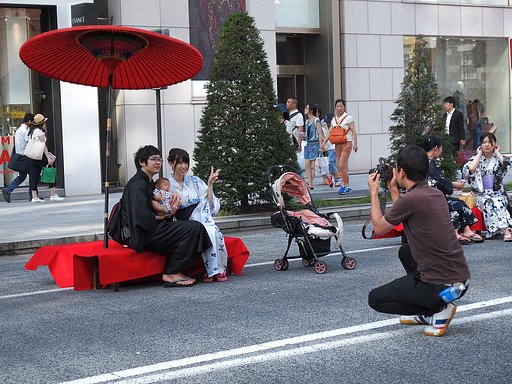 和傘の一休み