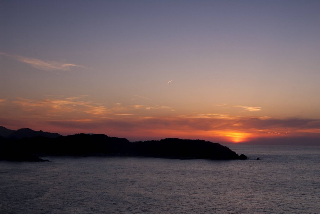 陸上岬から夕焼け-2