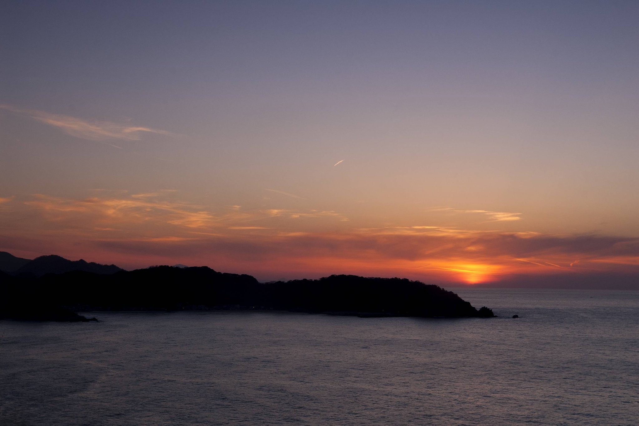 陸上岬から夕焼け-2