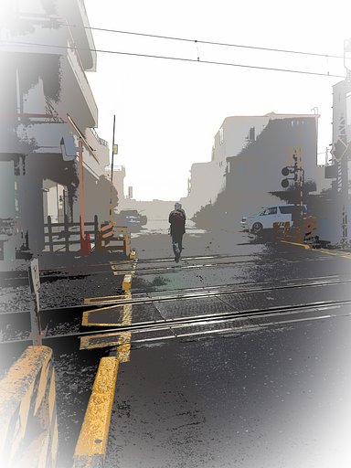 坂のある風景～秩父鉄道お花畑駅そば踏切～