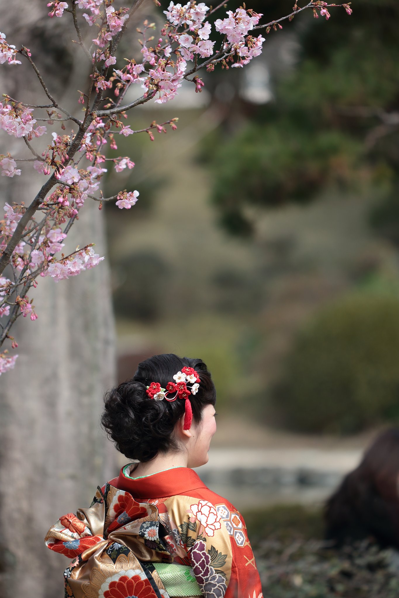 着物のお姉さんin縮景園