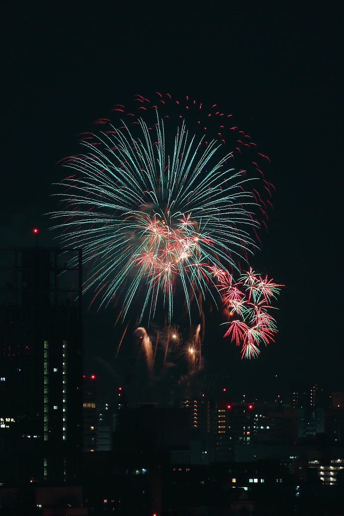 広島みなと夢花火2016 （青色花火）
