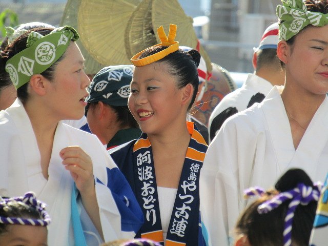 気合い一発阿波踊りで歓迎