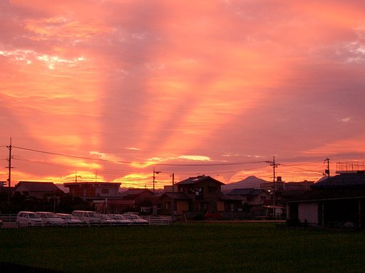 【天】に敷く夕焼け