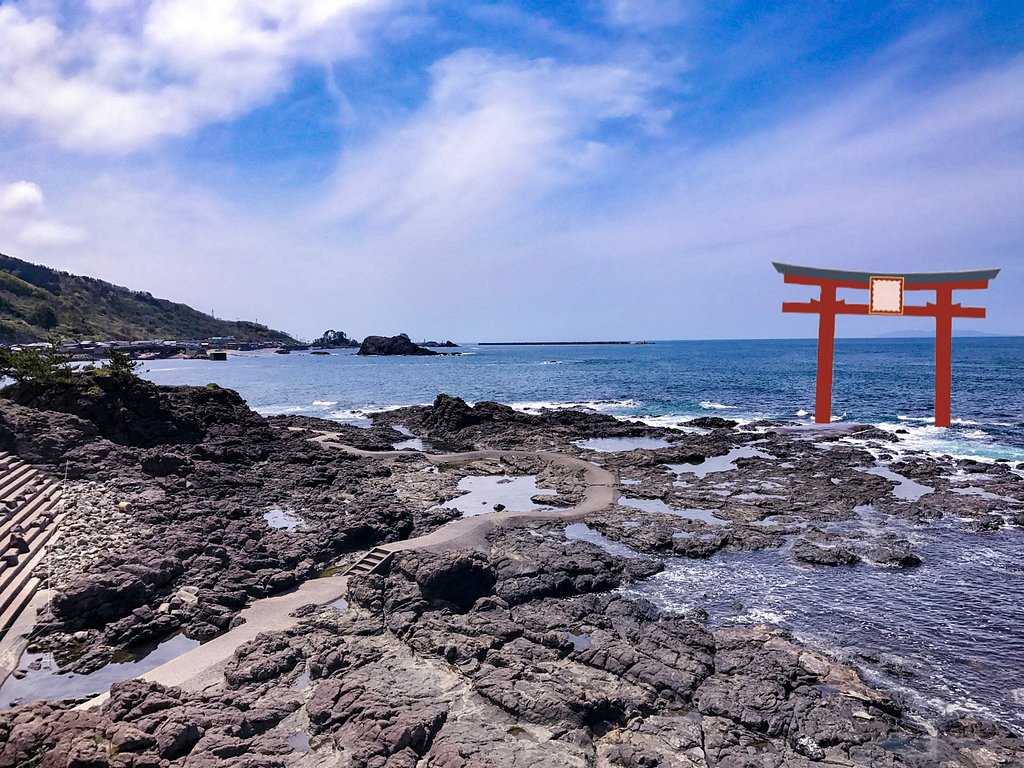 【開放感】鳥居のある磯