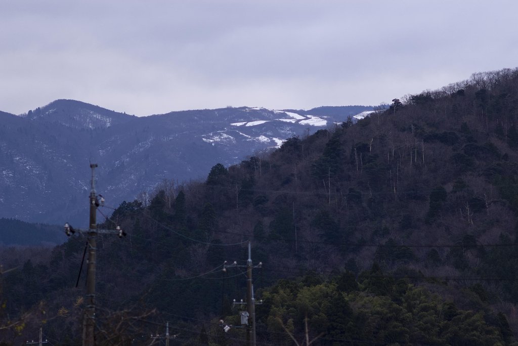 県境の山(200mm)。