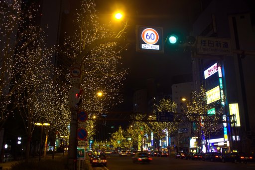 御堂筋の冬夜景