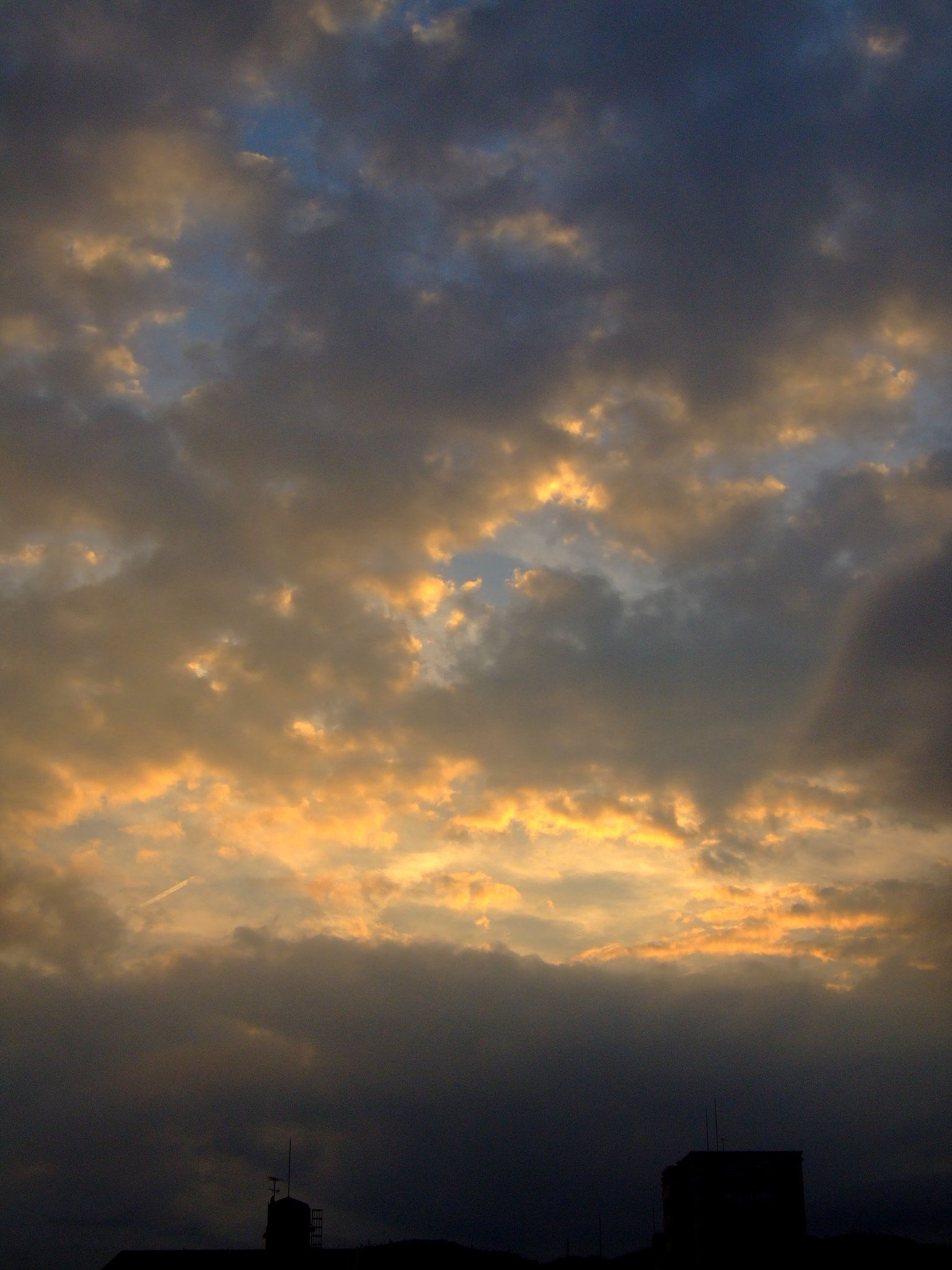 久々に夕日