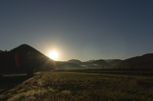朝日の出。