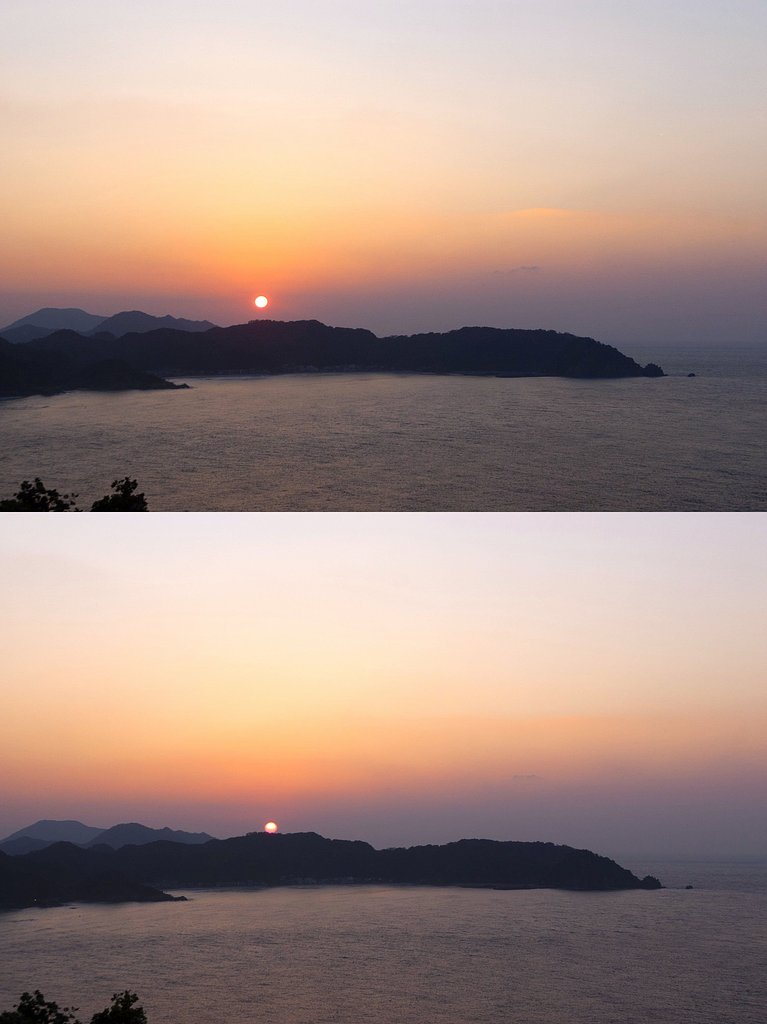 陸上岬からの夕日撮り！