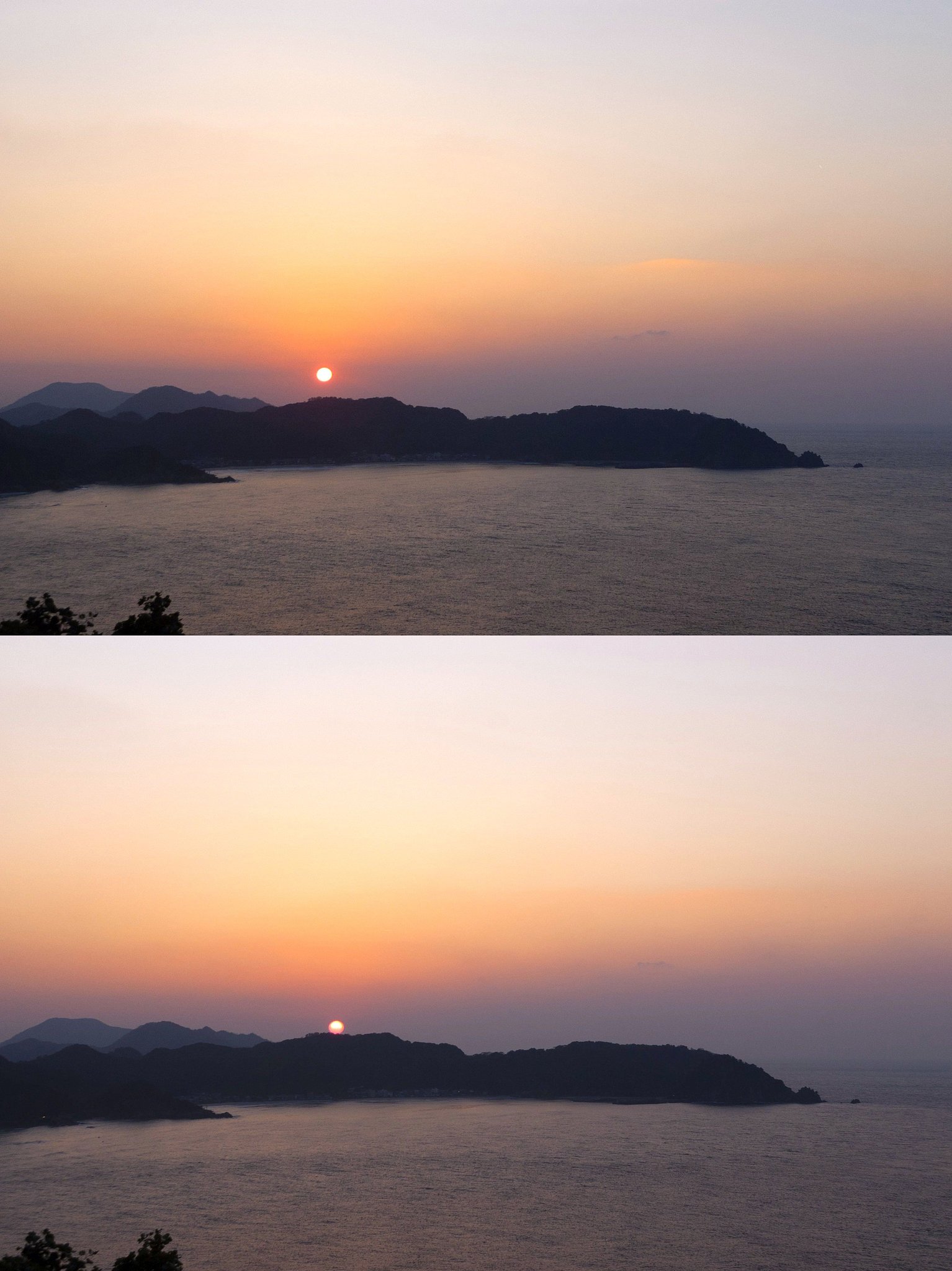 陸上岬からの夕日撮り！