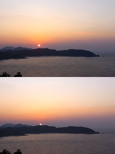 陸上岬からの夕日撮り！