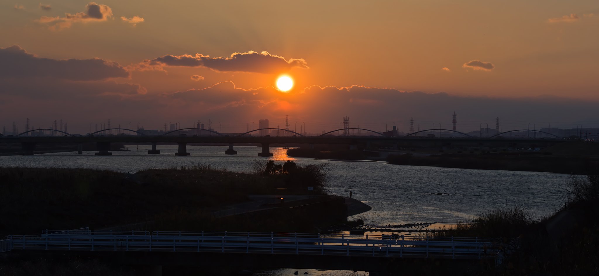 淀の夕日