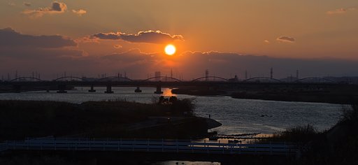 淀の夕日