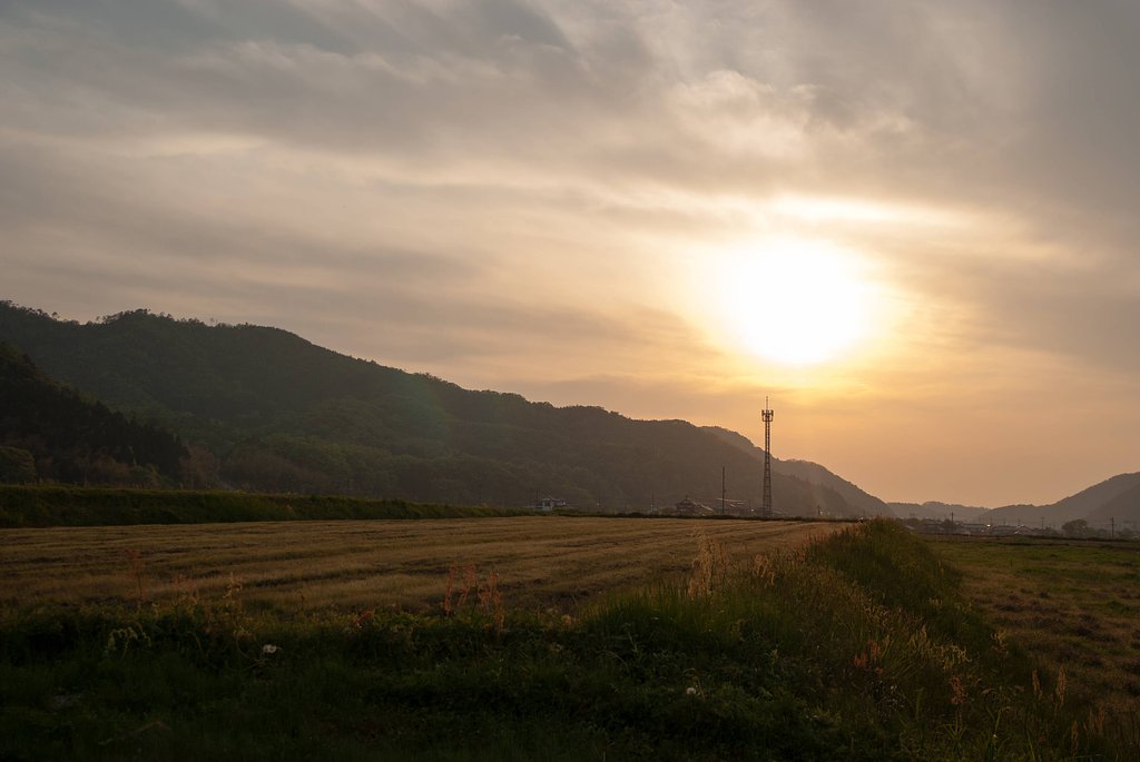 雲の多い夕焼け？