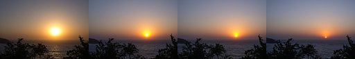 美しい夕焼けに。