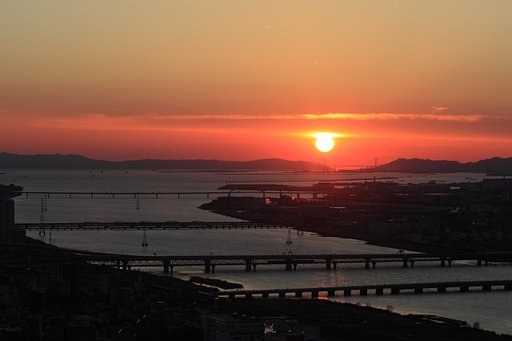 空中庭園からの夕日