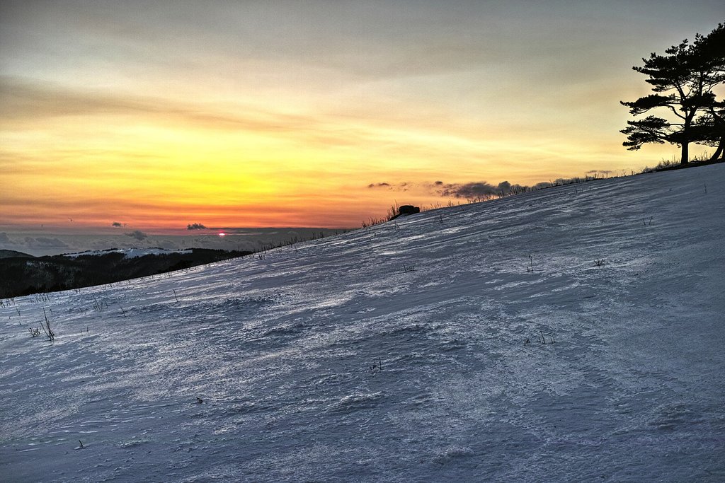 遠野　高清水展望台の夕日
