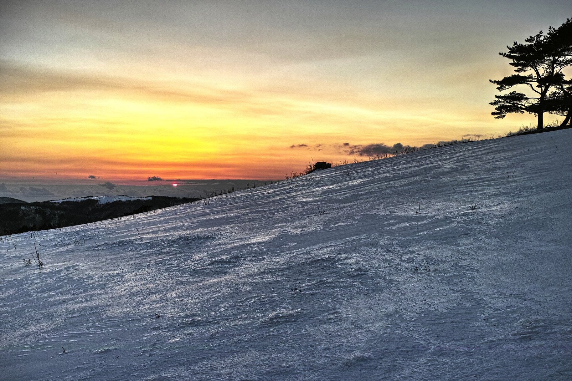 遠野　高清水展望台の夕日