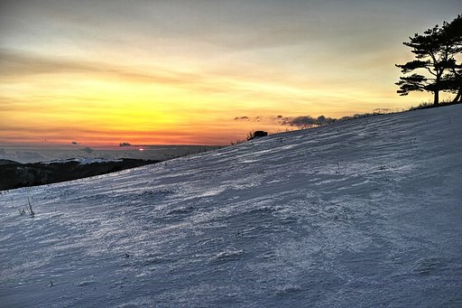 遠野　高清水展望台の夕日