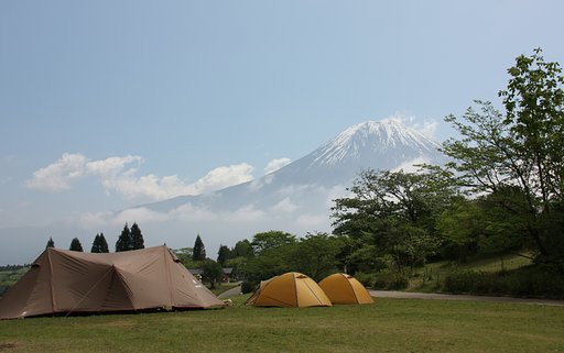 富士山とテント