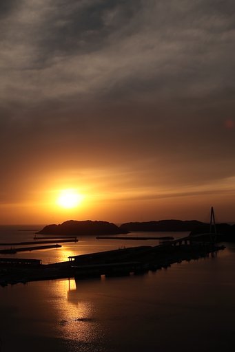 夕景浜田港
