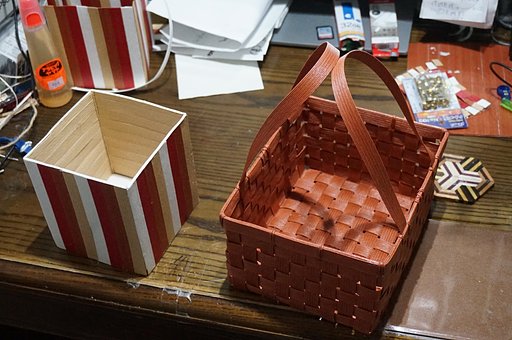 ［かご」作り半年