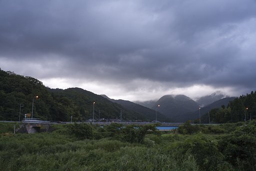 大雨に