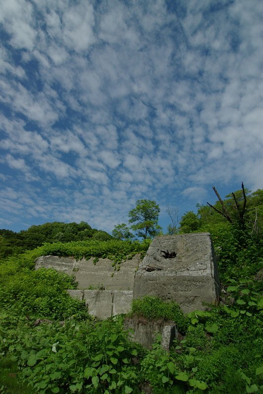 うろこ雲と廃墟