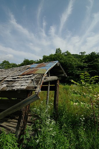 歪んだ小屋