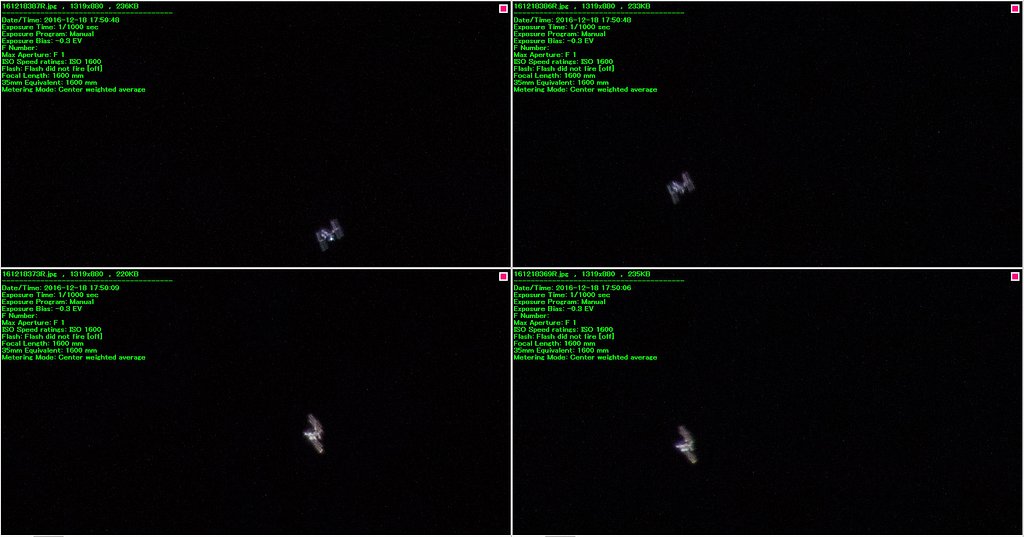 昨晩の国際宇宙ステーション