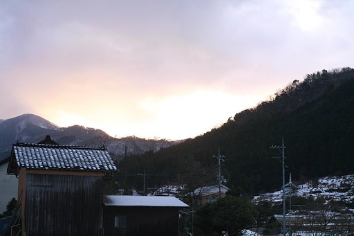 一寸だけ朝日が！