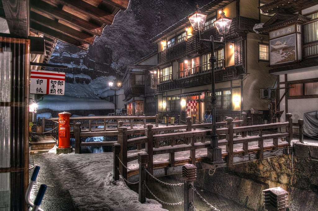 冬の銀山温泉