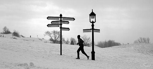 零下14度での雪中ジョギング