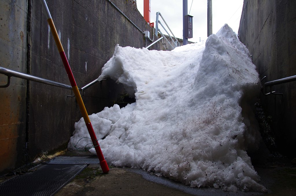 隧道の雪！