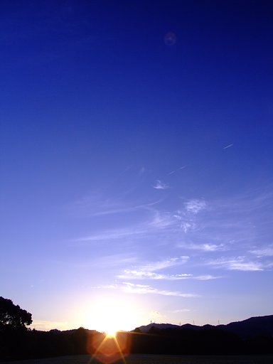 日没の青空