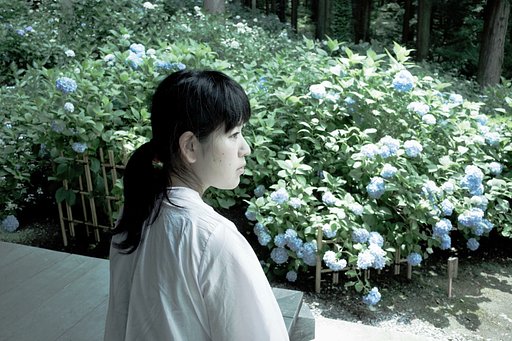 紫陽花と、カミさんと