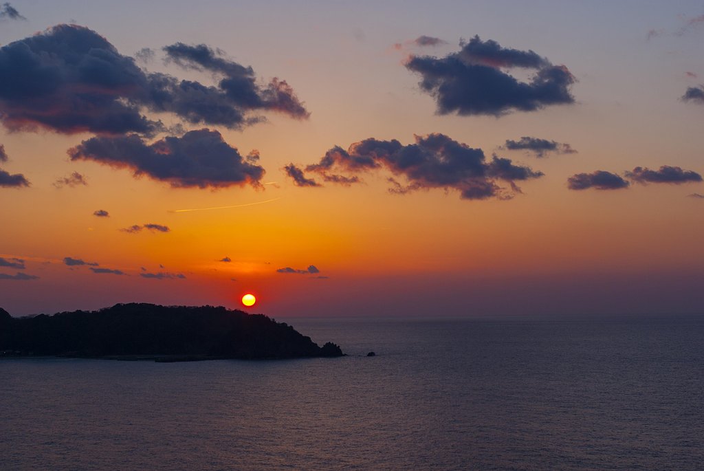 日本海の夕焼け。
