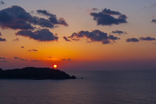 日本海の夕焼け。