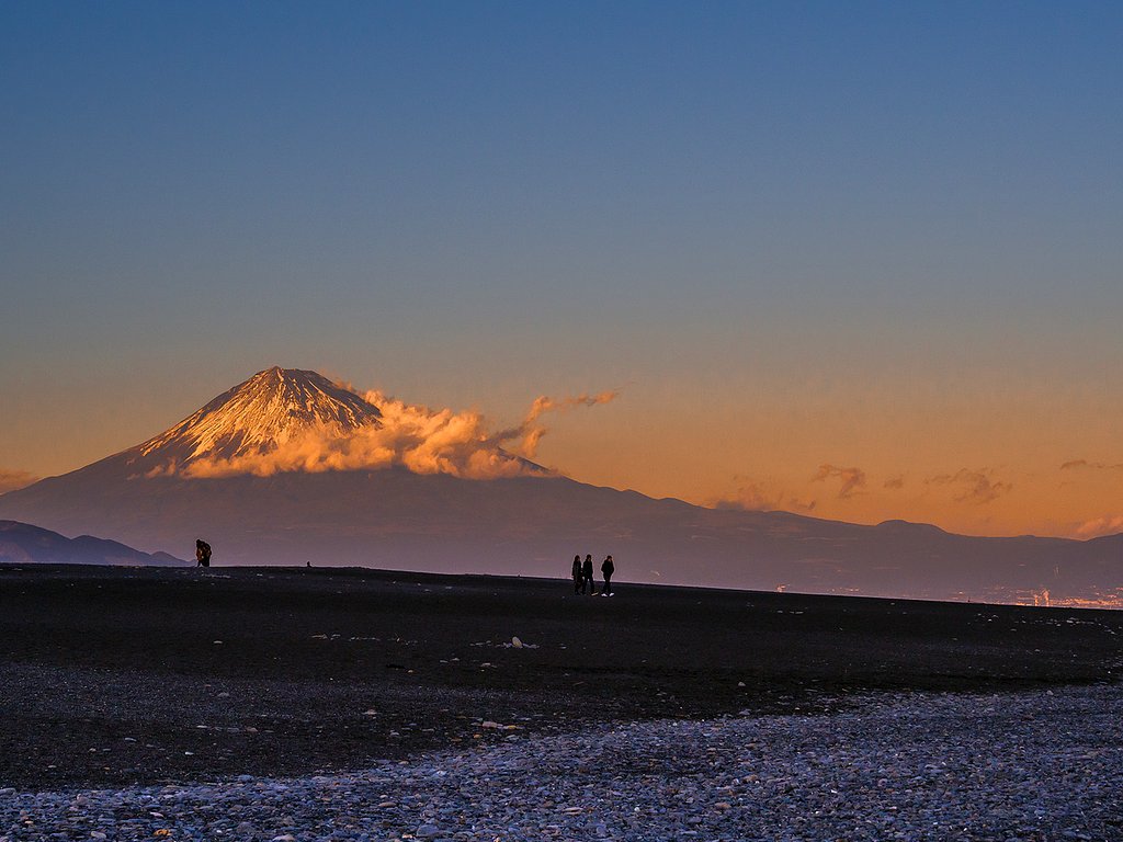 【心の故郷】富士山の夕焼け
